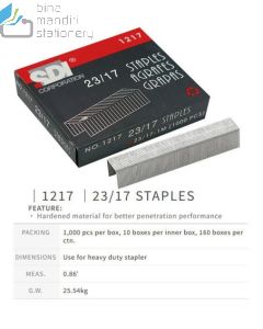 Contoh peralatan kantor SDI 1217 Heavy Duty Staples 23/17 Isi Stapler Jilid dan gambarnya